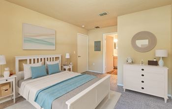 Vinyl plank flooring plus plush carpeting in bedrooms